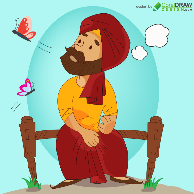 Punjabi Man Image Illustration Free Vector