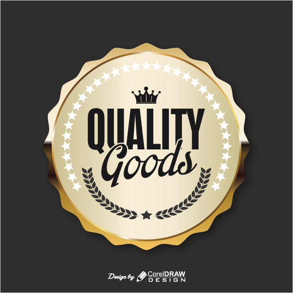 Quality Goods Golden Badge Free Vector AI EPS Download Trending 2021 Free