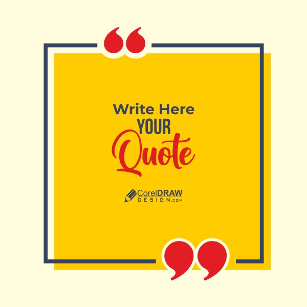 Download Quote design template, yellow quote background, Free Vector CDR |  CorelDraw Design (Download Free CDR, Vector, Stock Images, Tutorials, Tips  & Tricks)