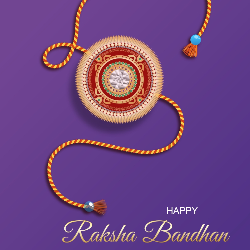 Raksha Bandhan Hindu Festival With Real Rakhi Vector Greeting Design Download For Free