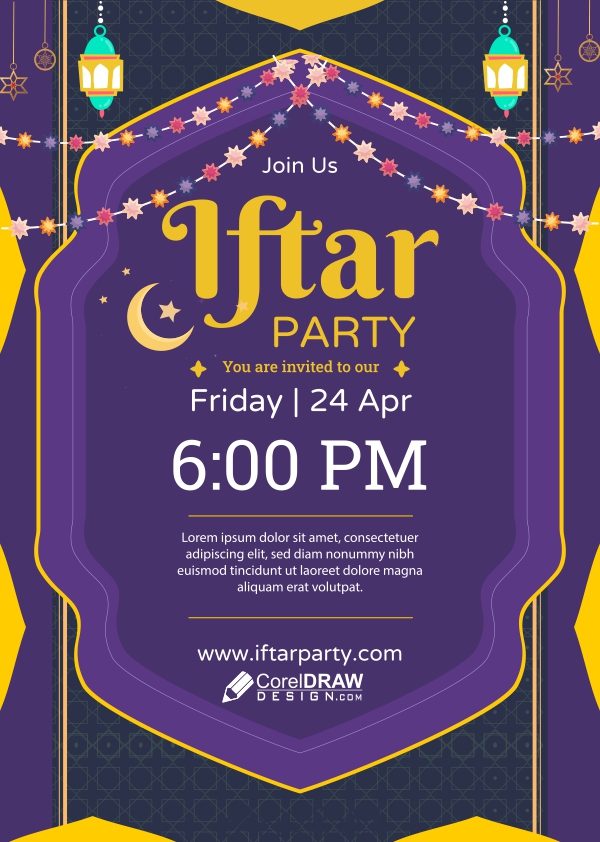 Ramadan 2023 Iftar Party Invitation Vector Card Design Download For Free