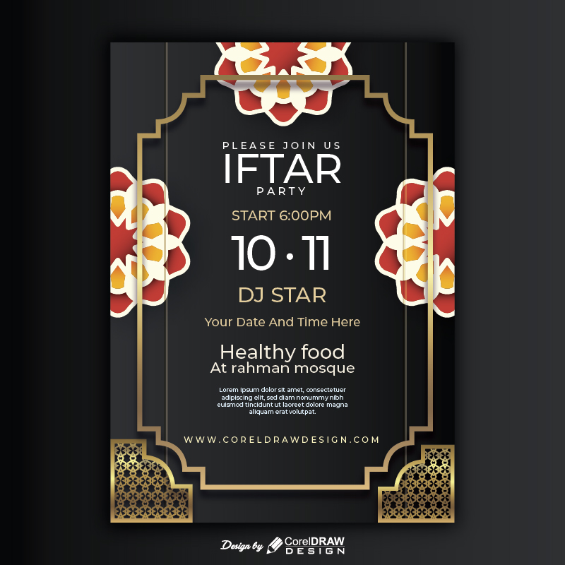Ramadan Iftar Menu Invitation Download Ai & Eps Coreldraw Free Template