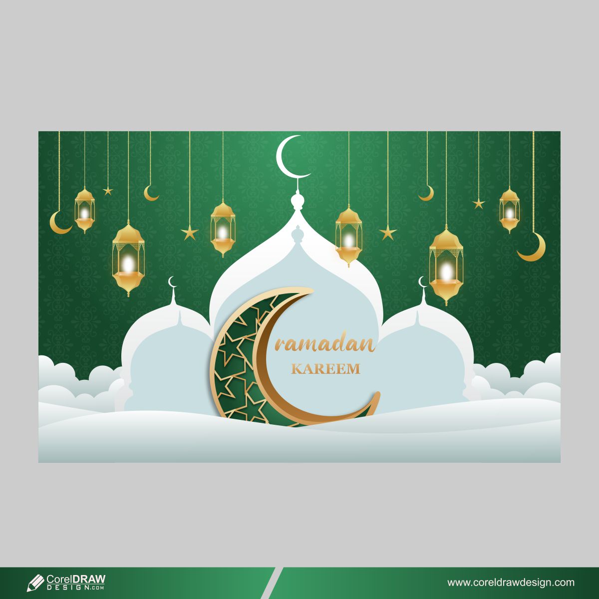 Ramadan Kareem 2022 Banner Free Vector