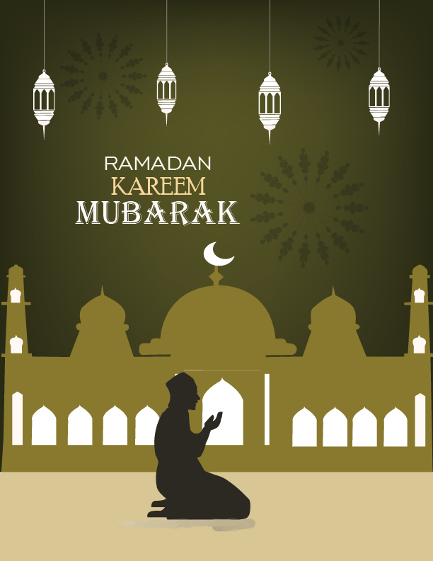 Ramadan Kareem Flat Design Illustration Vector Free