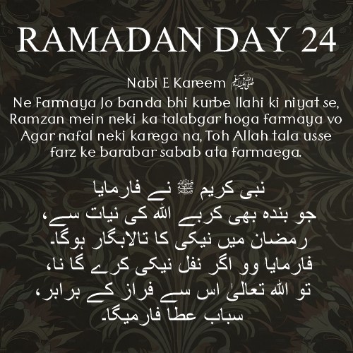 Ramadan Mubarak day 24  thought , wishes & quotes word in ramadan designs download for free