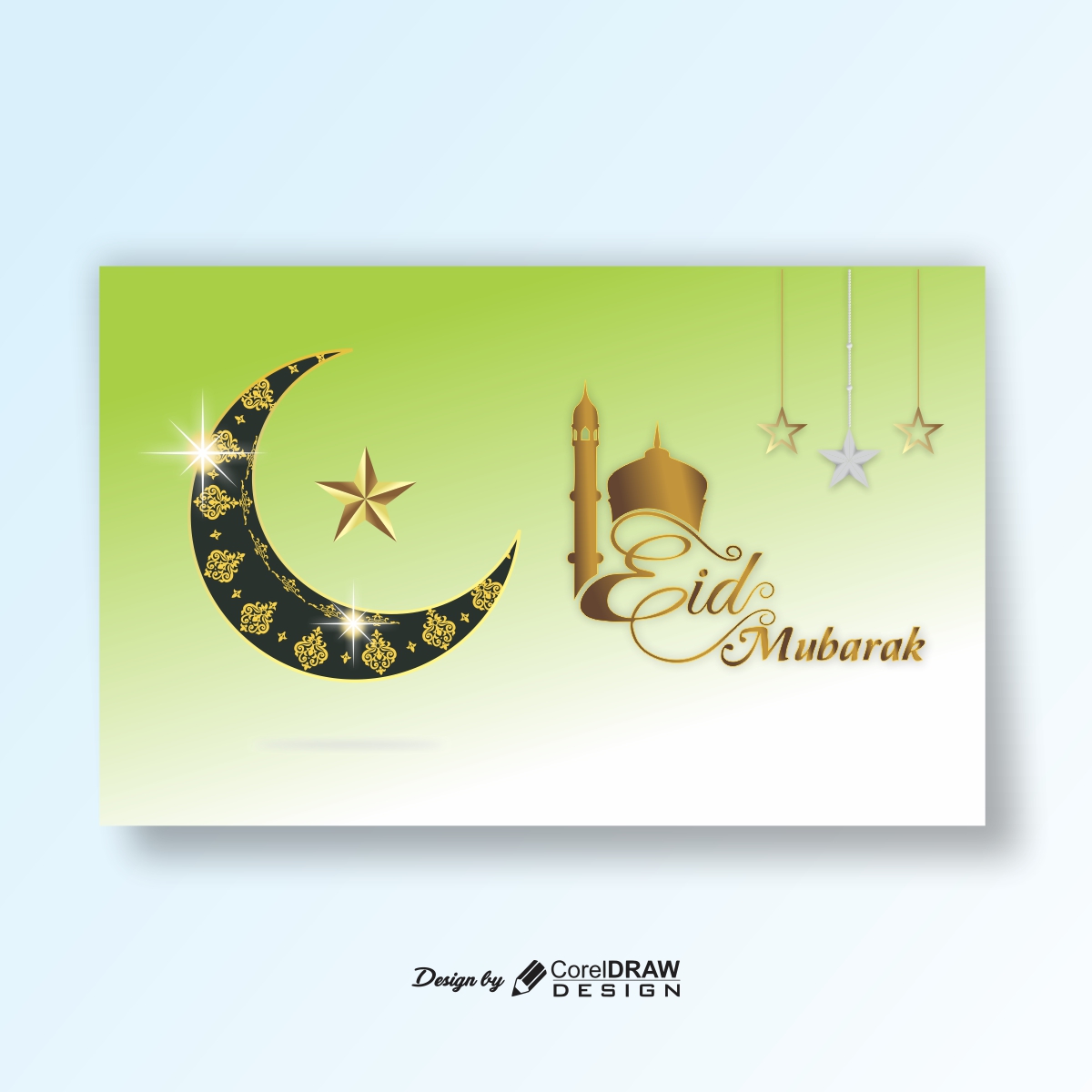 Realistic eid mubarak background with Star