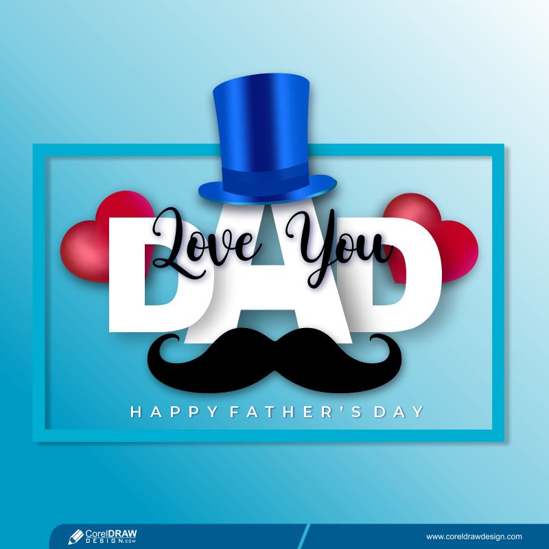 Realistic Happy Fathers Day Greeting Card Free Vector