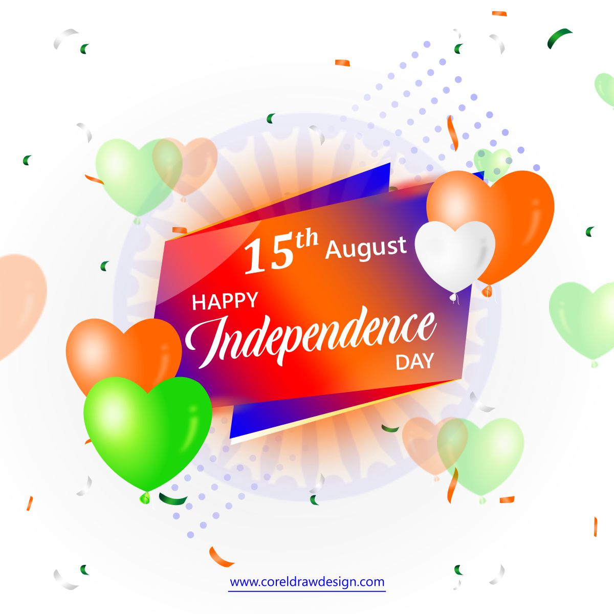 Realistic India Independence Day Balloon Background Vector