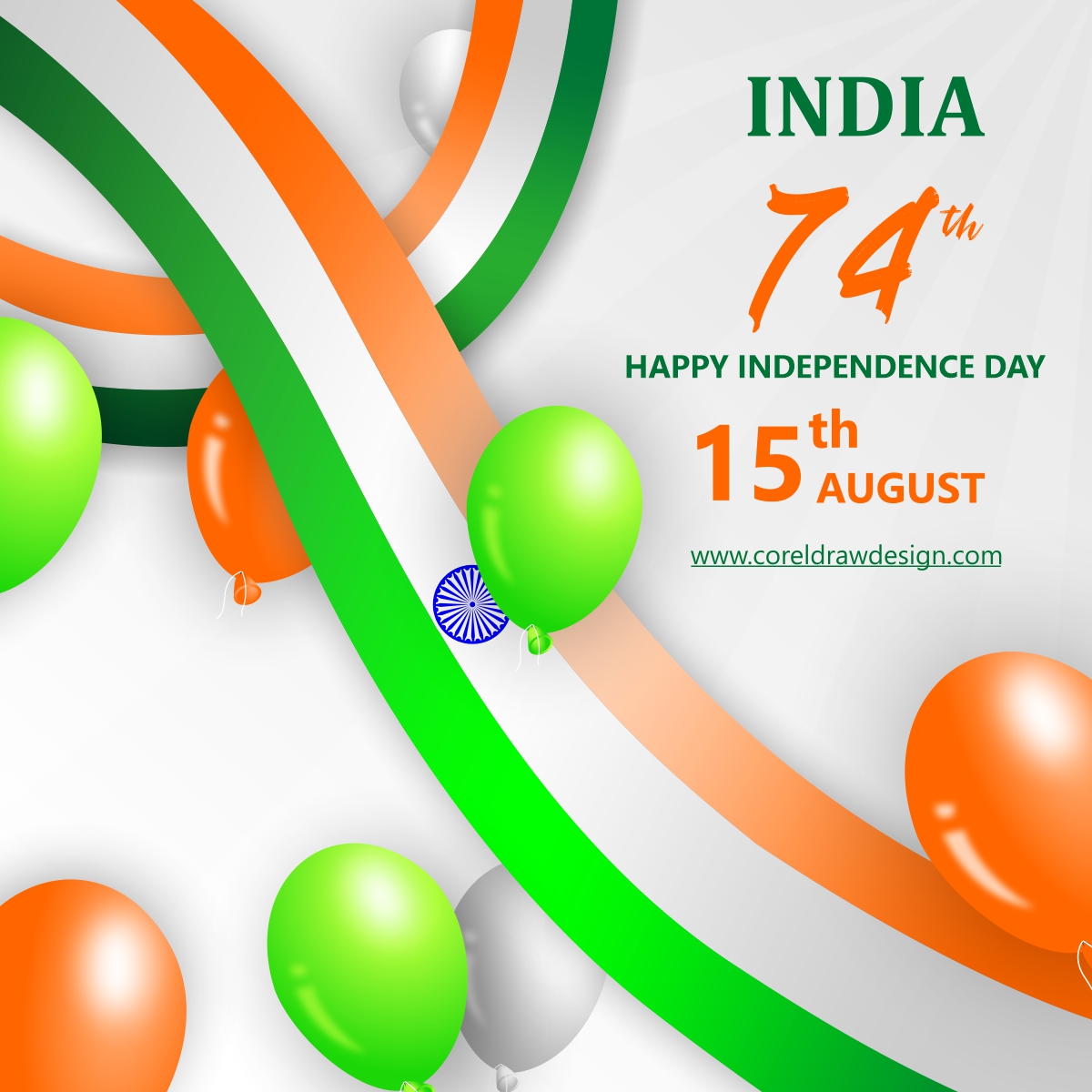 Realistic India Independence Day Balloon With Flag Background Vector