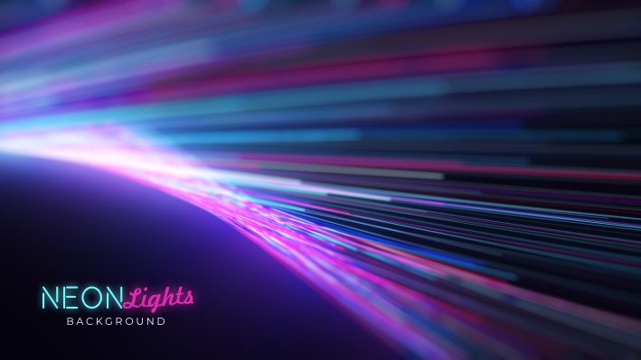 Realistic neon lights background free image