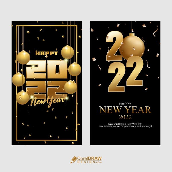 Realistic new year instagram stories collection Free CDR