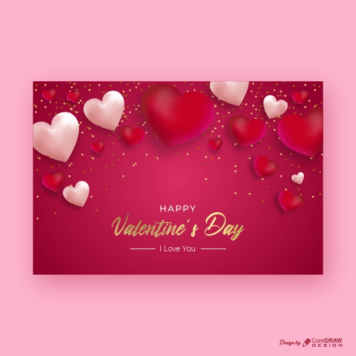 Realistic Valentines Day Background Free Vector Design