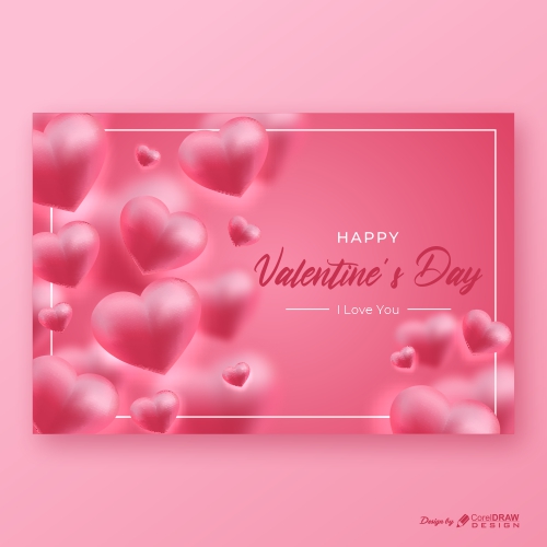 Realistic Valentines Day Heart Background Free Vector