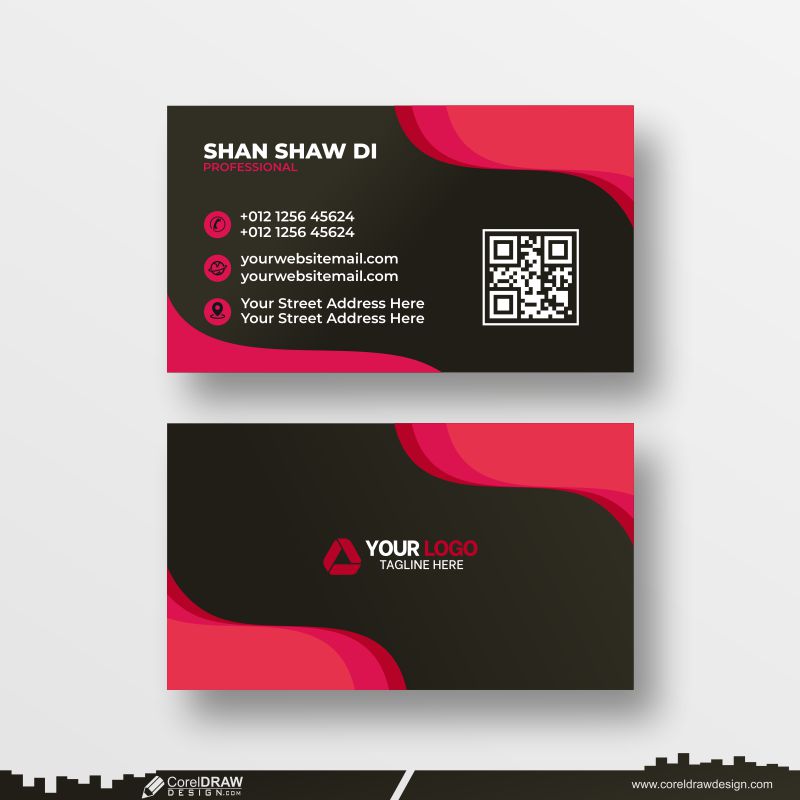 red & black business card dowanload design free