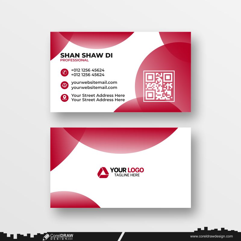 red gradient business card dowanload design free