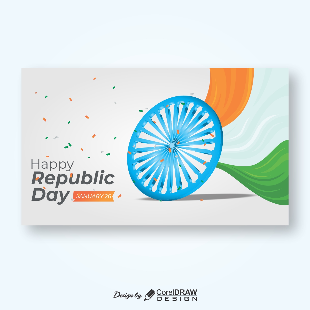 Republic day Tricolor Ashok Chakra trending cdr file download