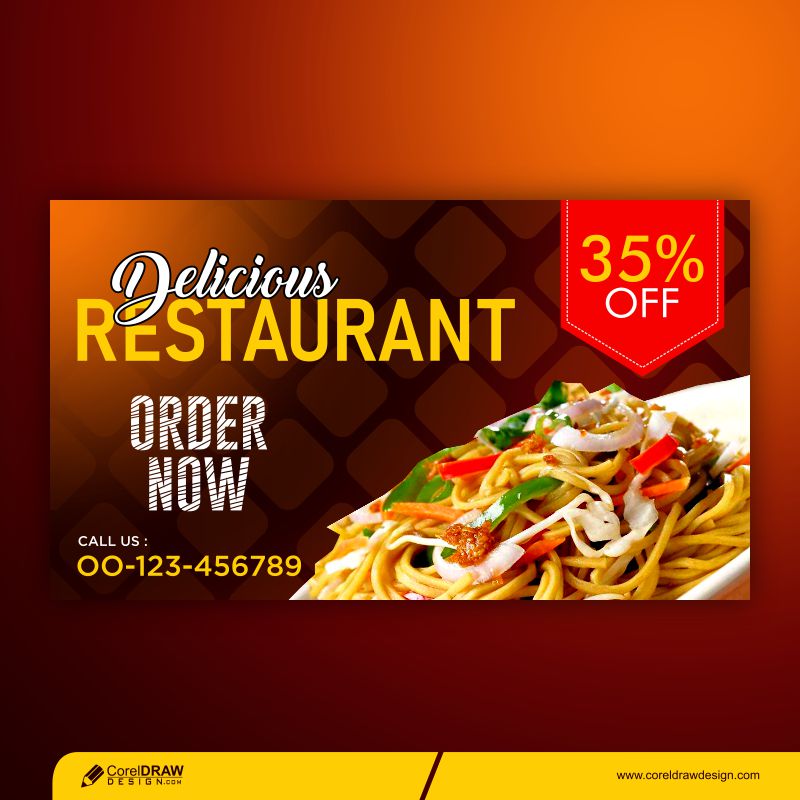 Download Restaurant Banner Template Premium Vector CorelDraw Design 