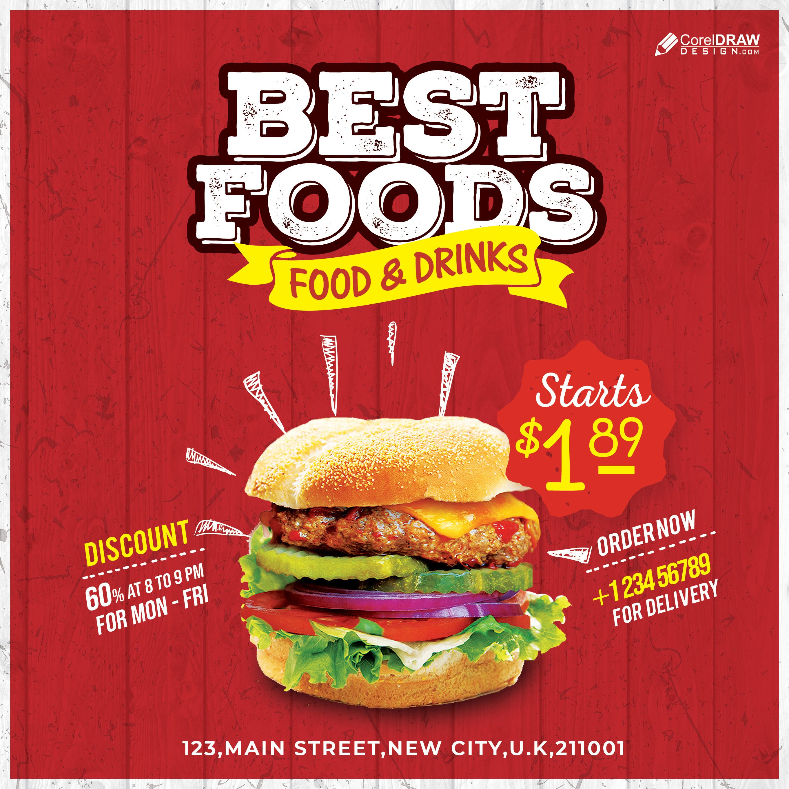 Restaurant Food Fast food Social Media Banner Template