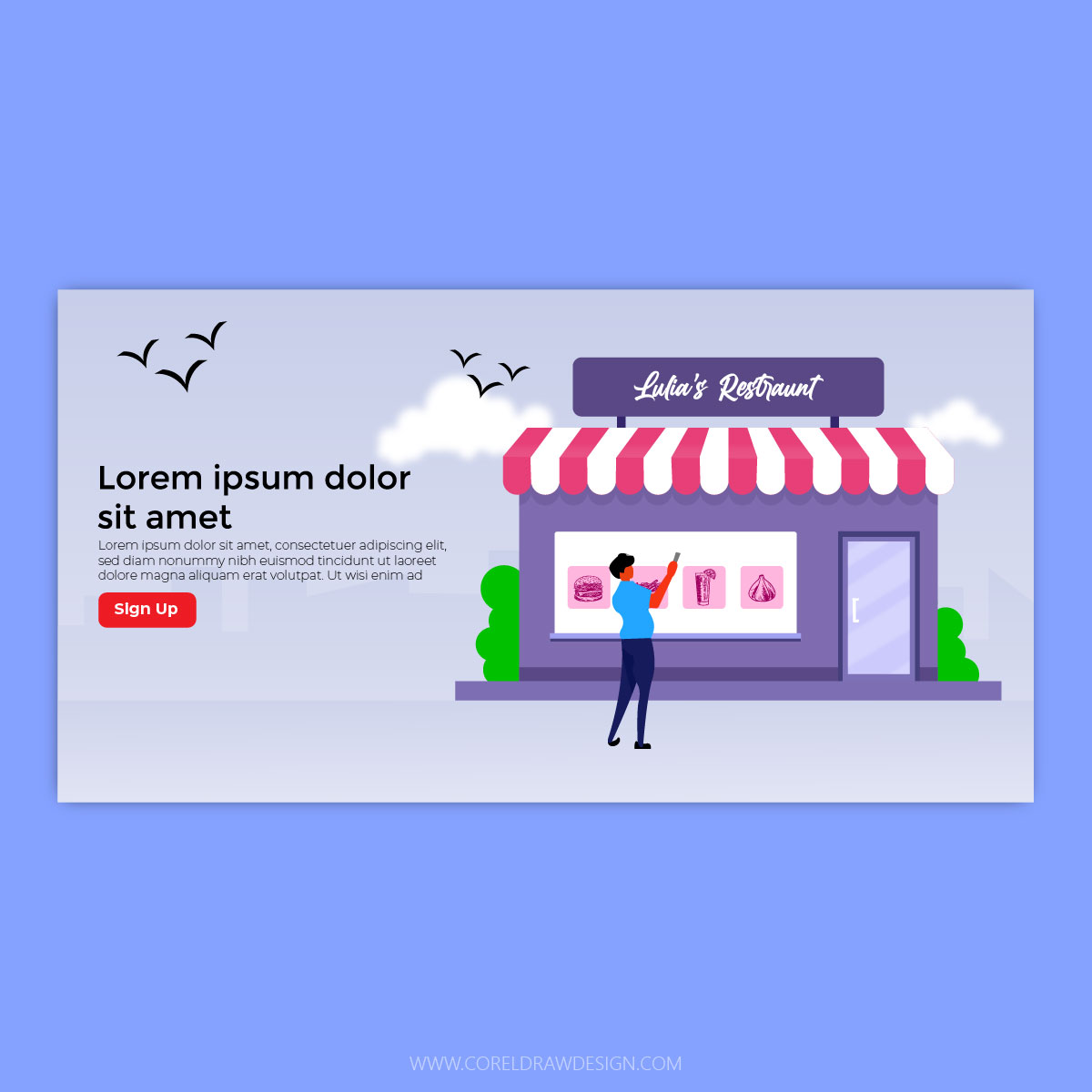 Restraunt Business Landing Page and Infographic Element
