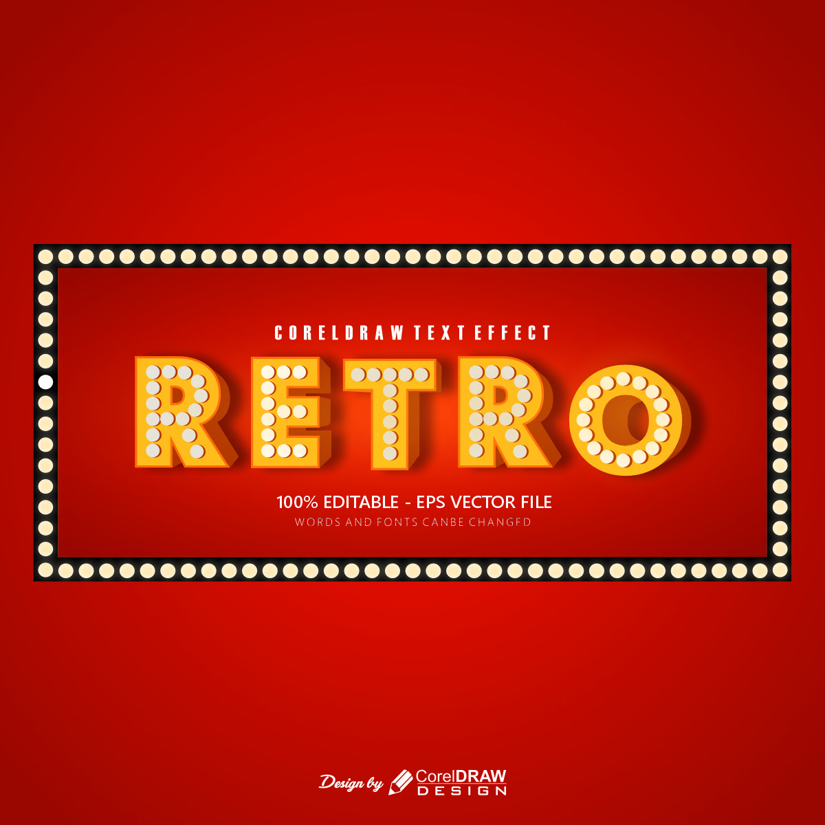 Retro Coreldraw Text Effect