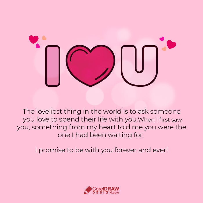 Romantic I LOVE YOU proposal Lettering card
