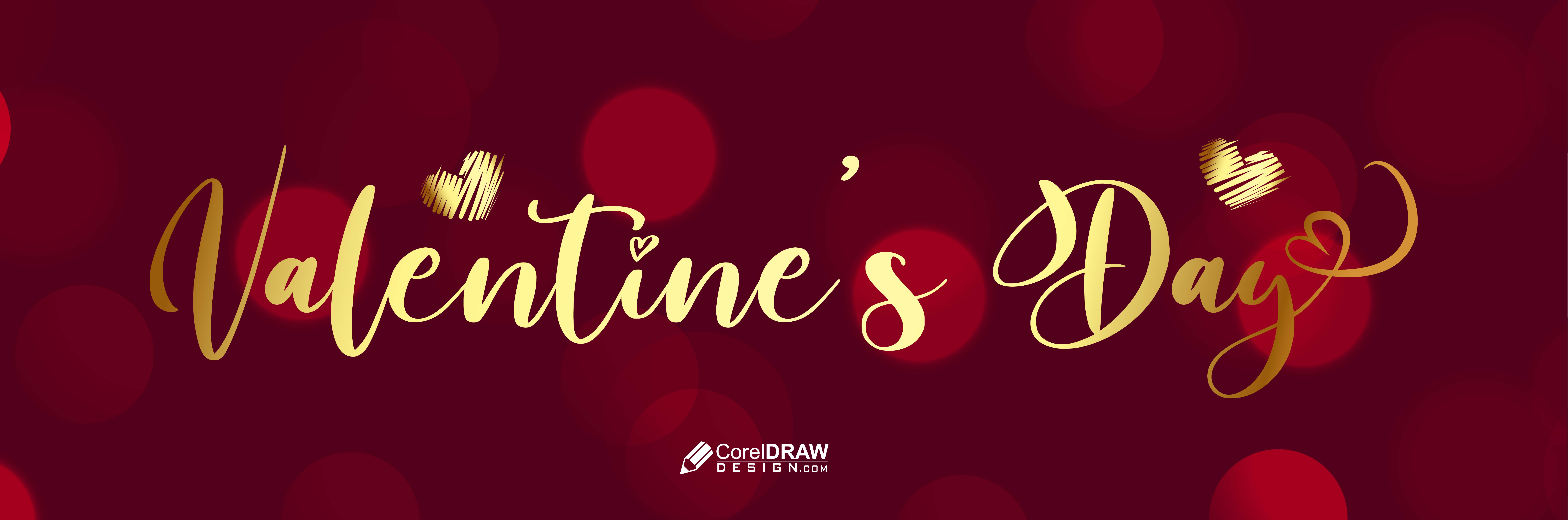 Romantic Valentines Day Lettering Vector Template