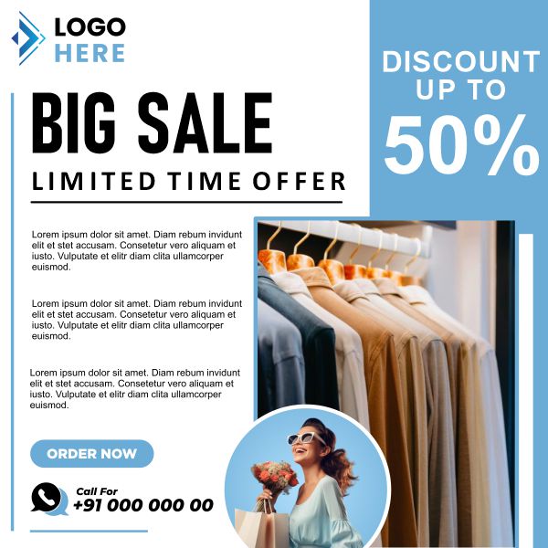 Sale Offer Post, Banner Design Vector