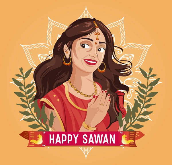 Sawani Vector, illustration of beautiful Indian Women,Free CDR on CorelDrawDesign