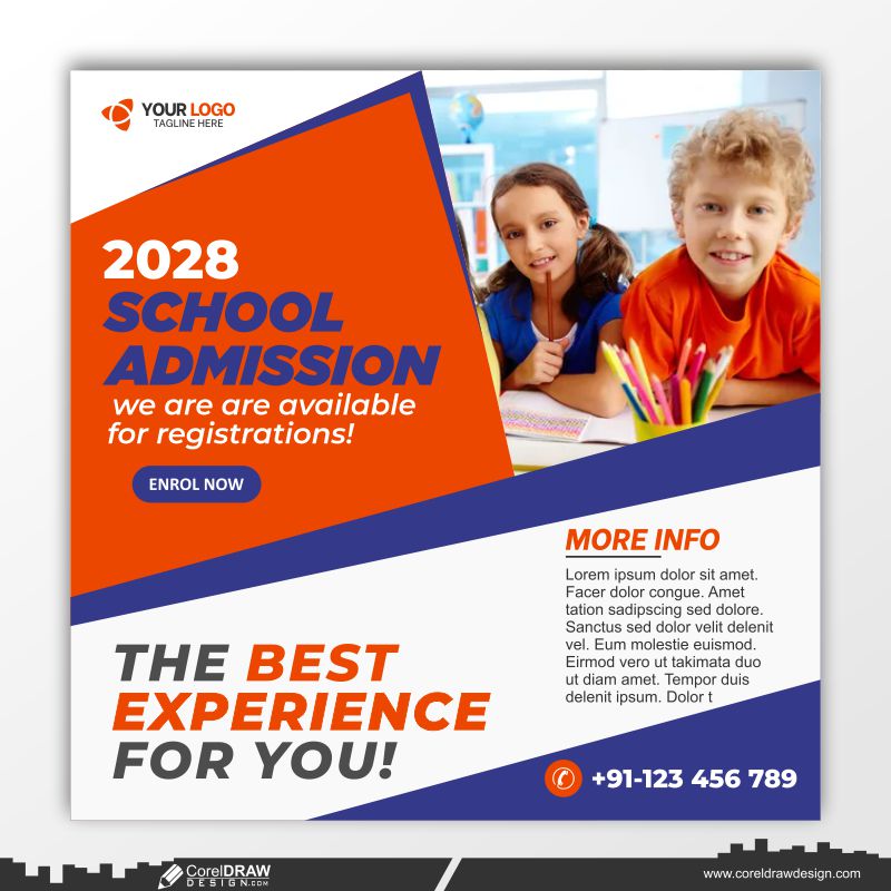 school admission 2024 banner template design free download