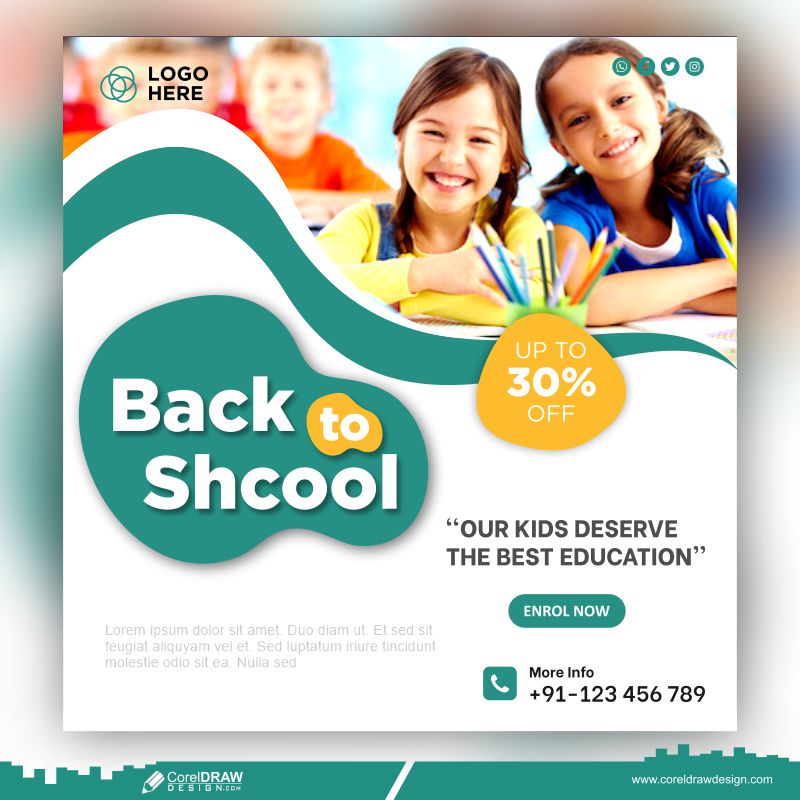 School Admission Banner Template Premium Vector