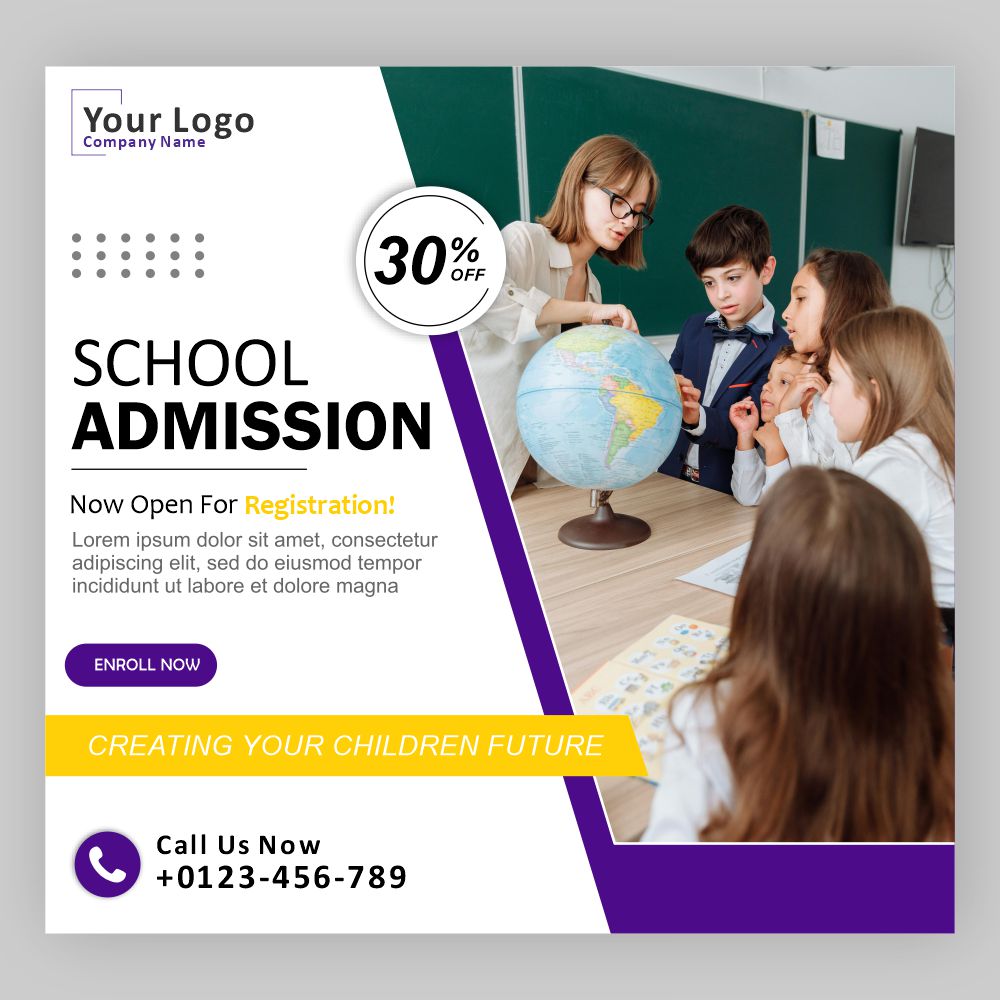 School Admission Open 2024 Back To School Design and Creativity For free in Corel Draw Design