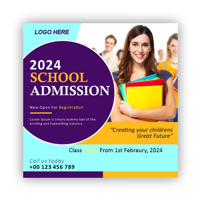 School Admission open 2024 Design and creativity for free in Corel Draw Design Vector