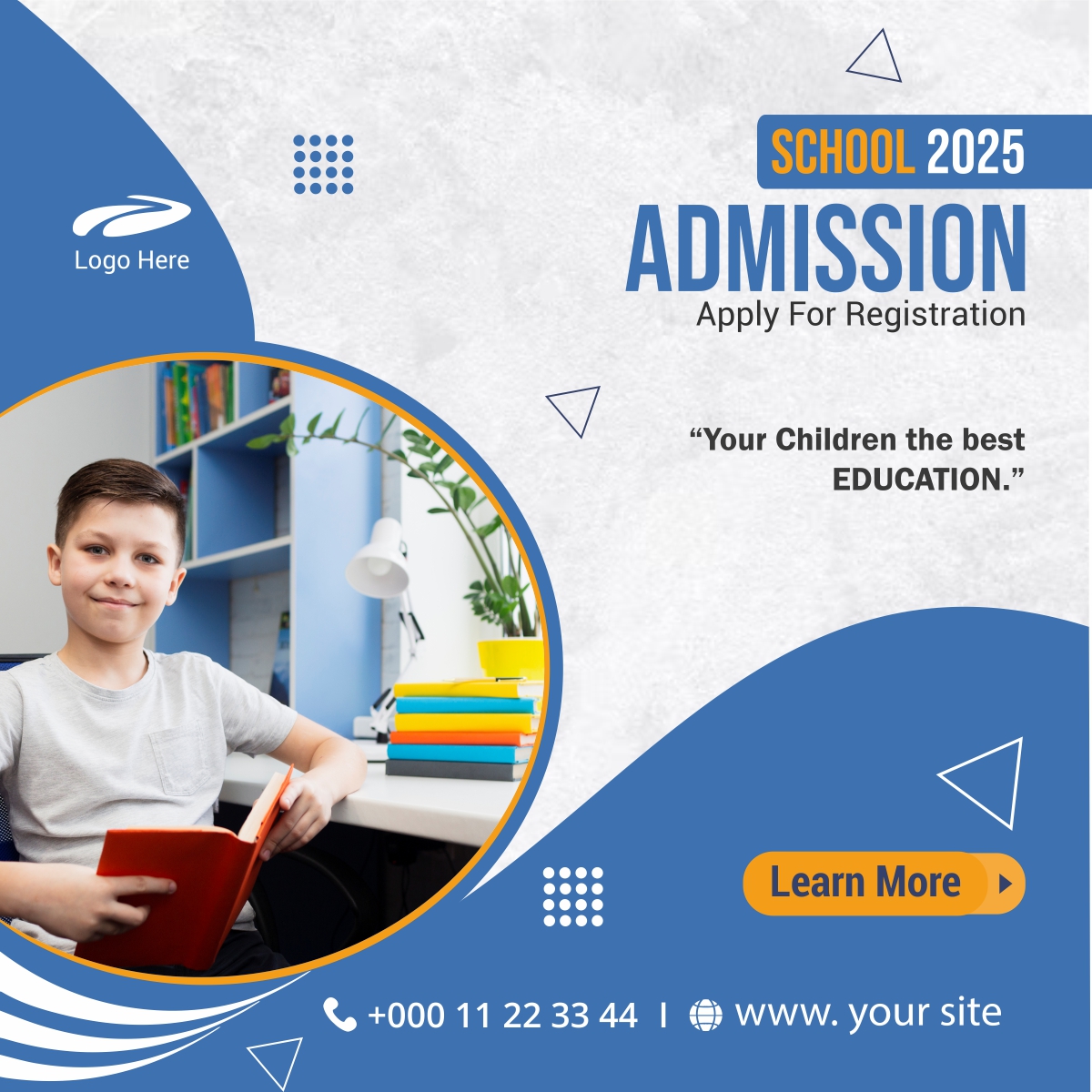 School Admission open 2025 banner design download for free