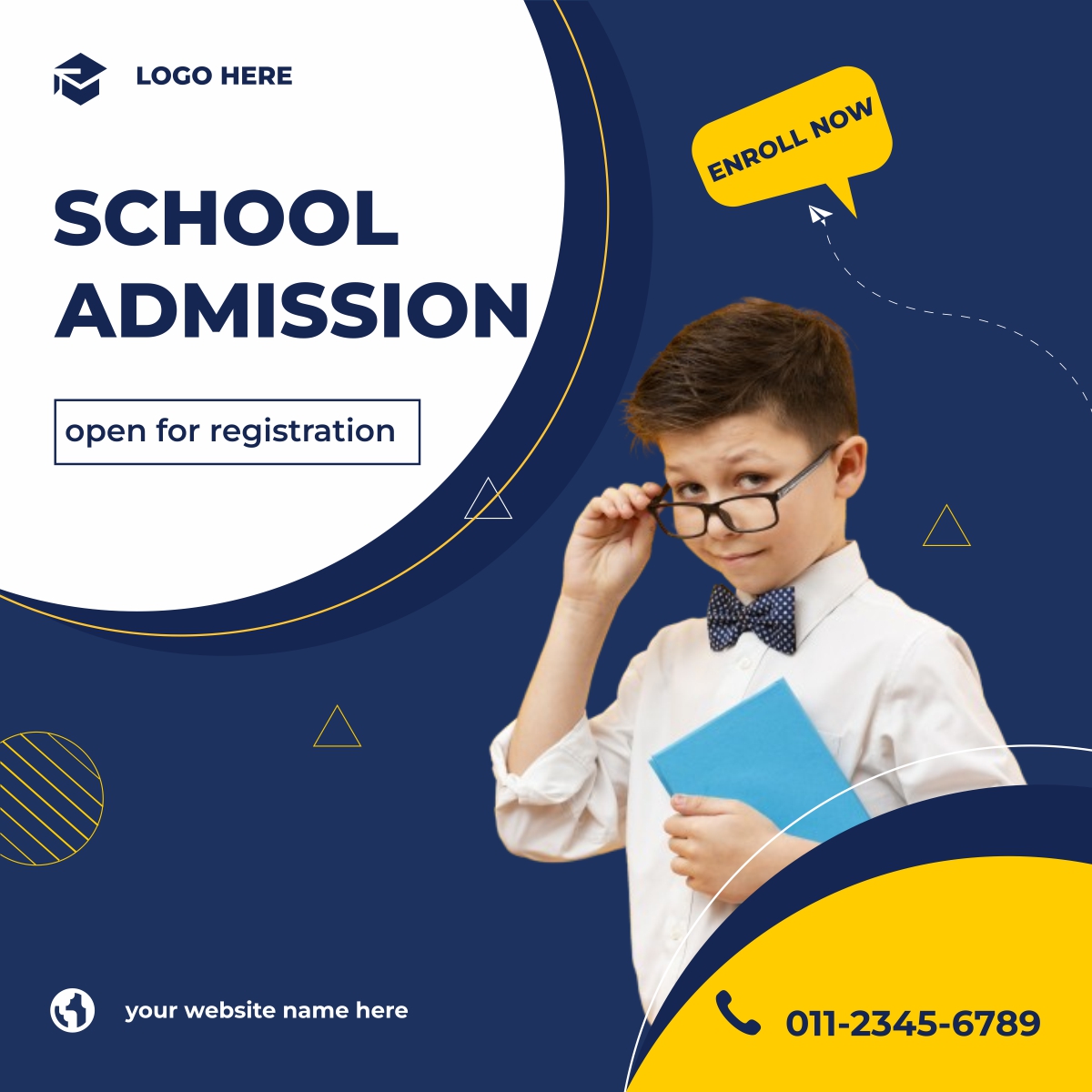 School Admission poster design CDR file download for free