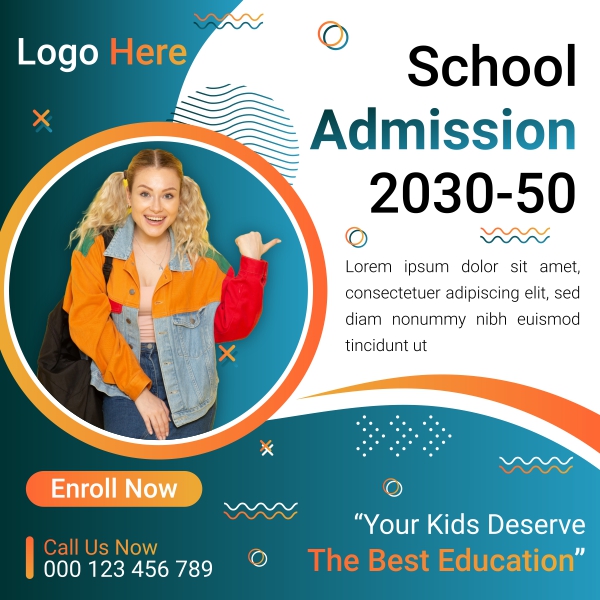 School Admission poster design CDR file download for free