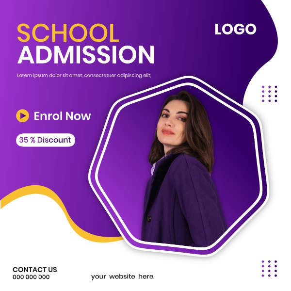 School Admission  poster design CDR file download free