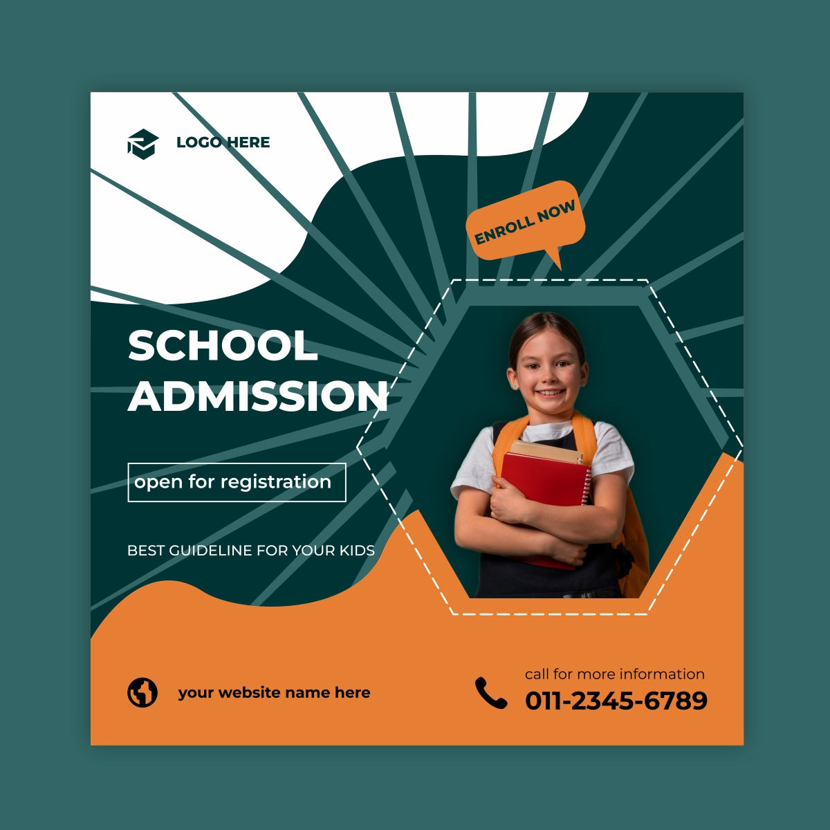 School Admission poster design  download for free 