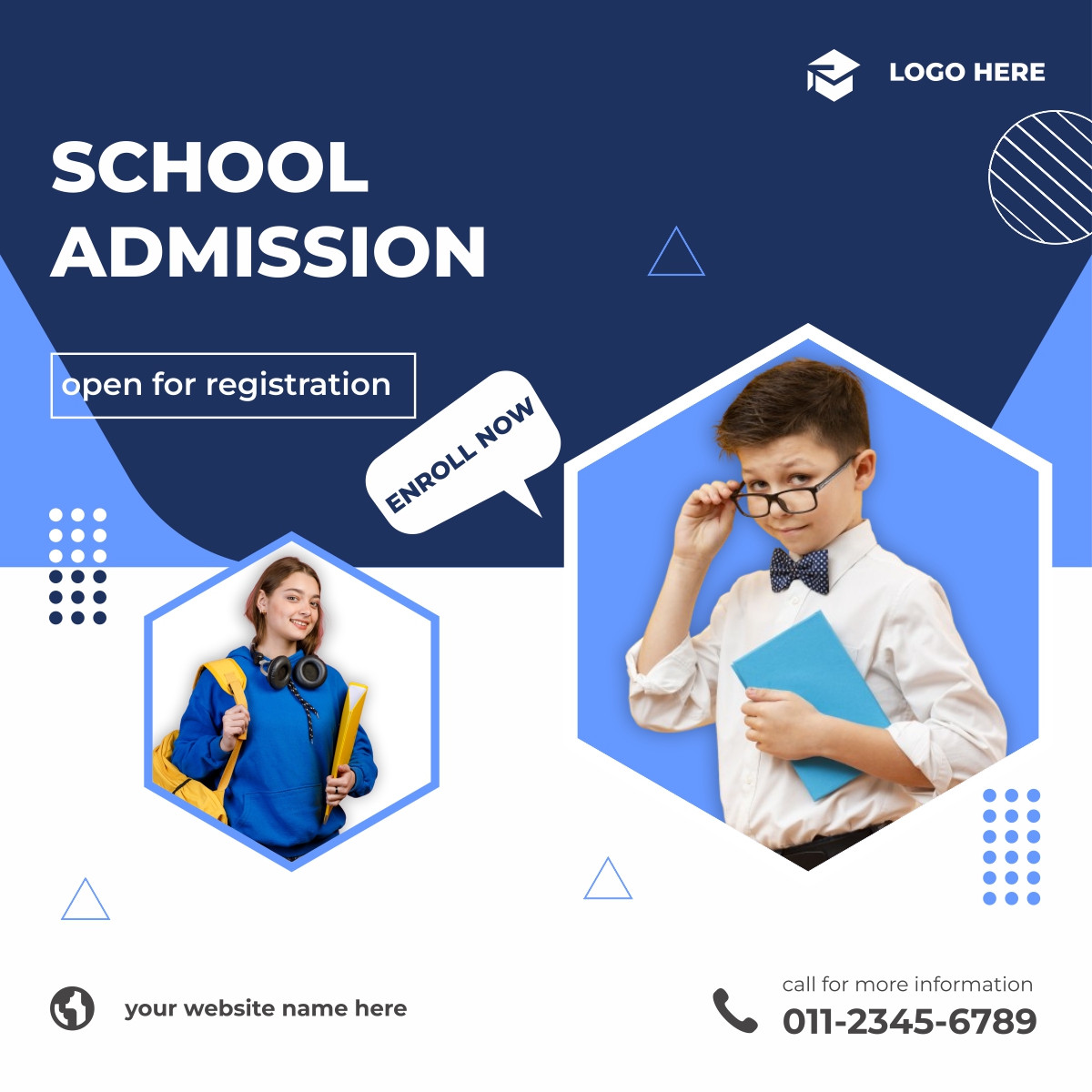 School Admission poster design  download for free