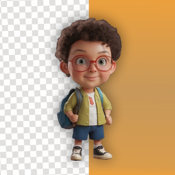 School Boy 3d Model style High Quality Png Download For Free