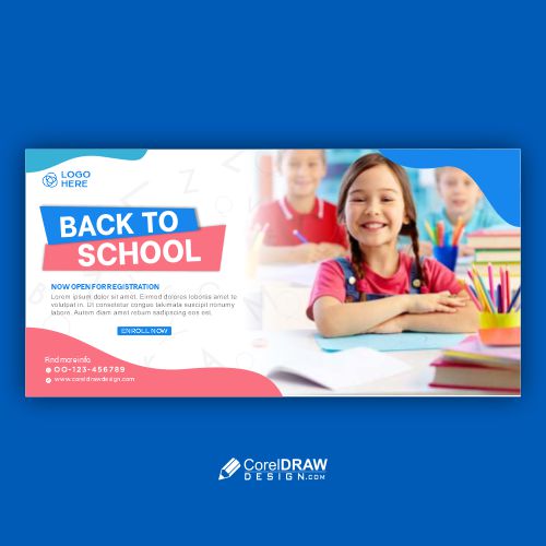 School Education Admission Web Banner Premium Vector