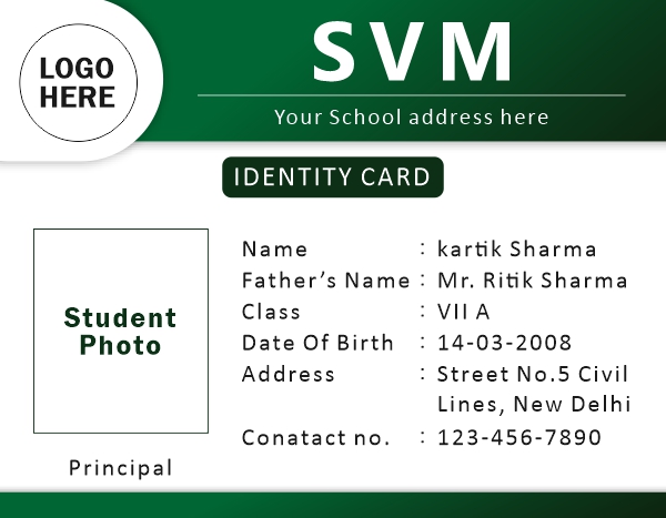 School Indentity Card Vector Creative Design For Free In CDR file