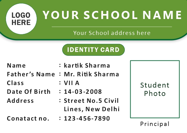 School Indentity Card Vector Creative Design For Free In CDR file