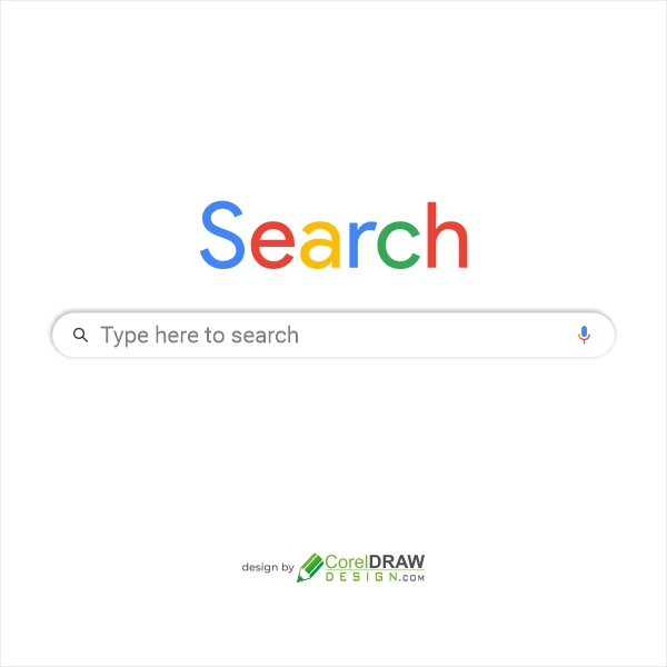 Search bar, search box. Google search bar with shadow on white background - stock vector. free CDR