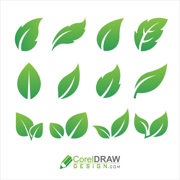 Download Set of green leaf logo & icons design inspiration vector icons,  Free CDR  CorelDraw Design (Download Free CDR, Vector, Stock Images,  Tutorials, Tips & Tricks)