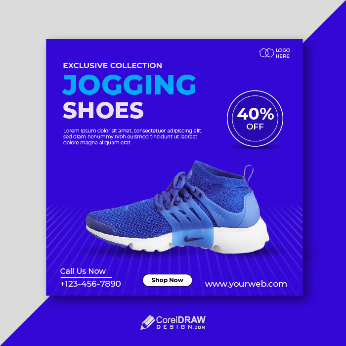 Shoes Poster Marketing Banner Vector template