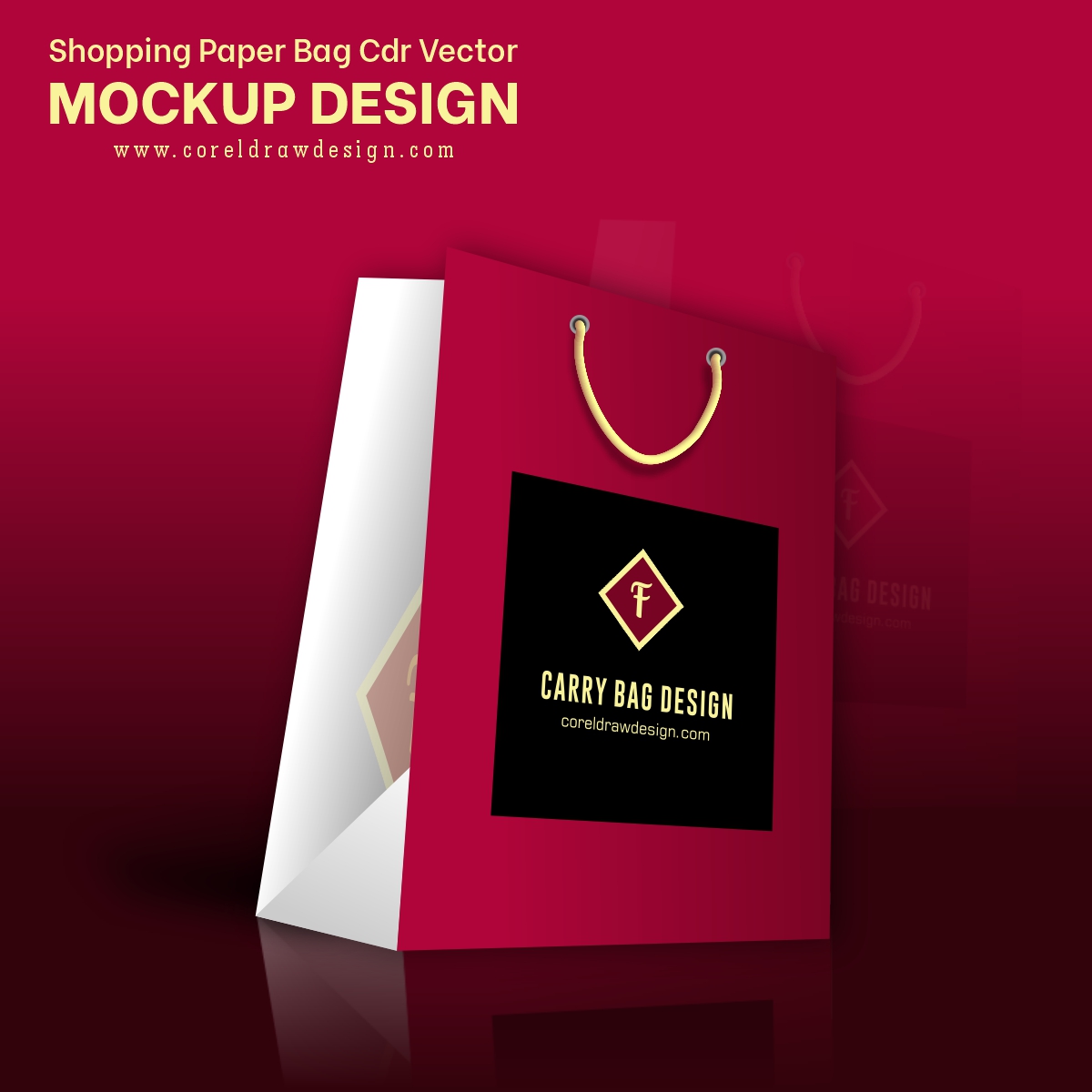 Shopping Paper Bag Cdr Vector Mockup Design