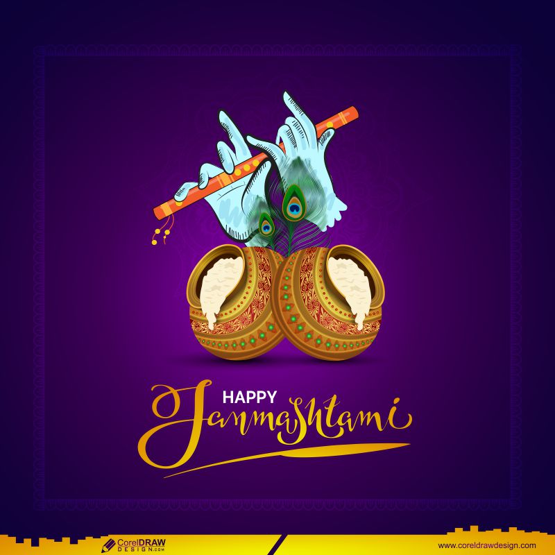 shree krishna janmashtami design cdr background design