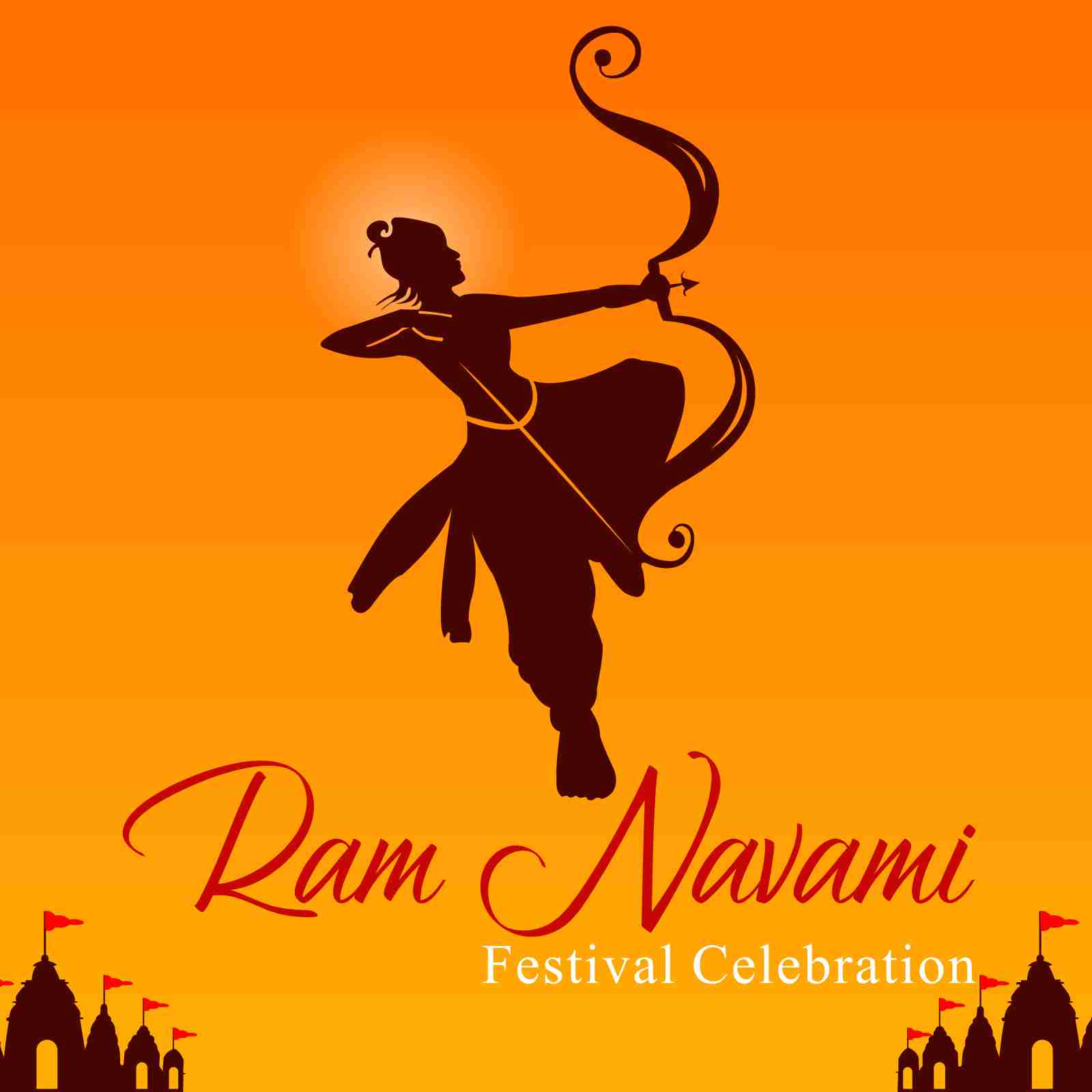 shree ram navami celebration, ram ji vector image