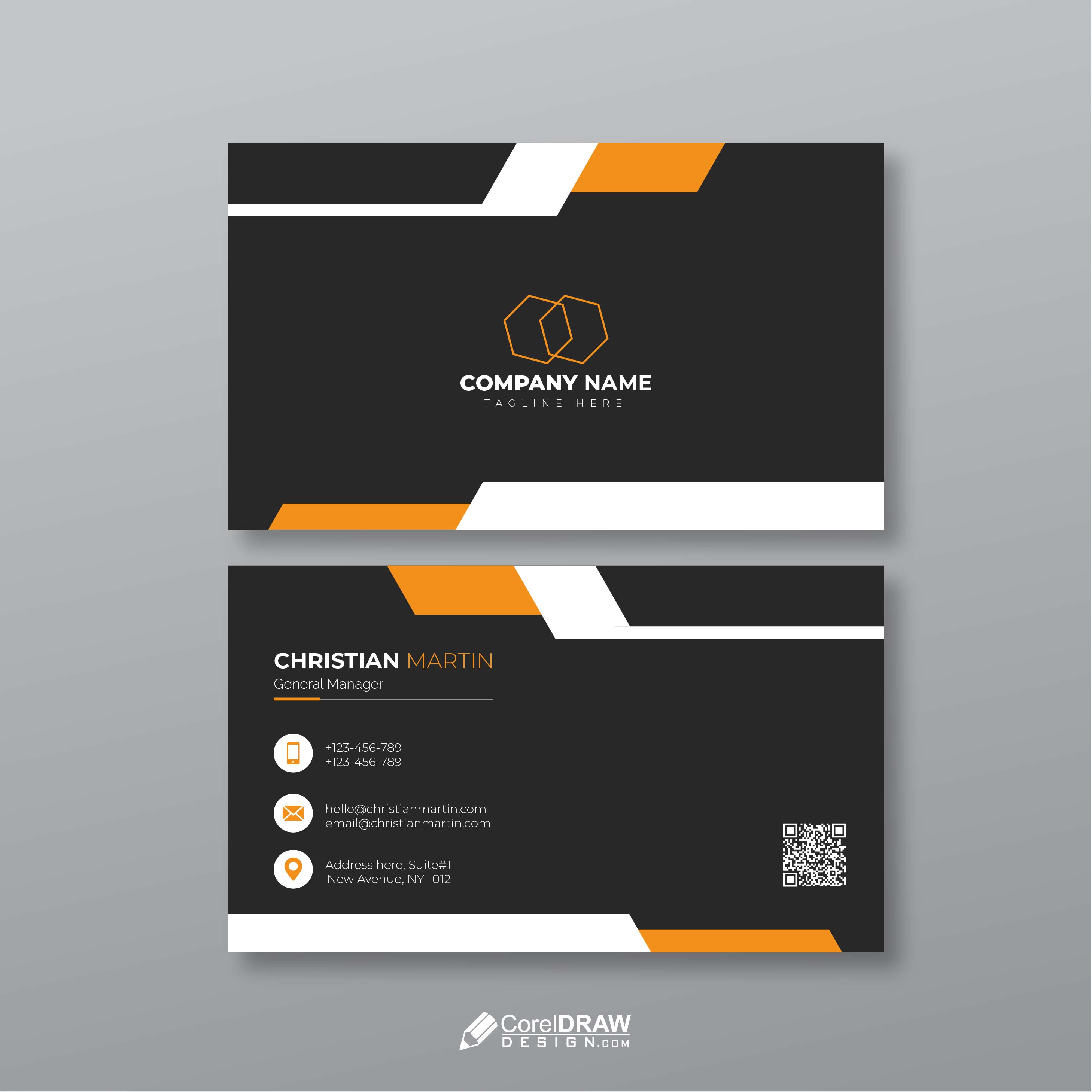 Simple Abstract Elegant  Corporate Business Card Template