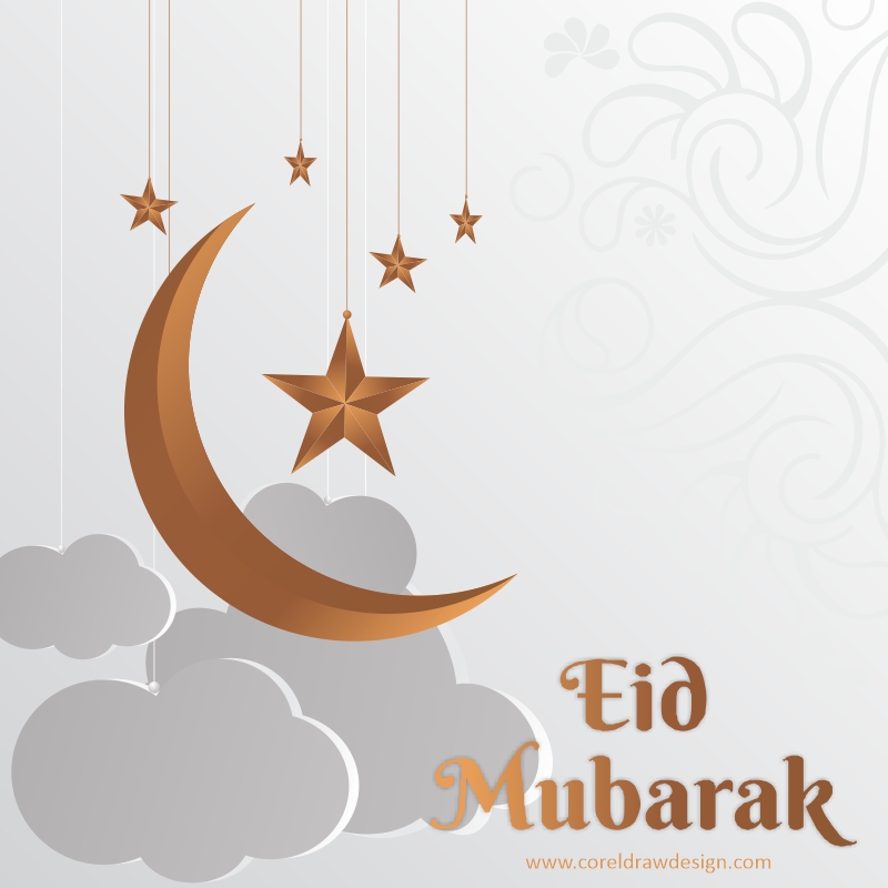 Simple Creative Eid Free Vector Greeting Download From Coreldrawdesign